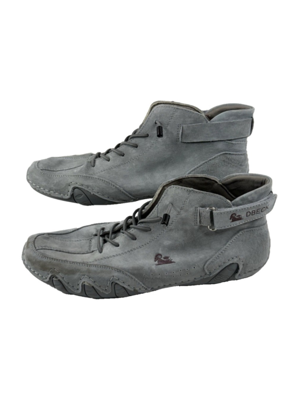 DBeck Sz 46 Gray Suede Leather Hiking Camping Trail Shoes Sneakers